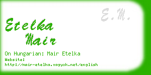etelka mair business card